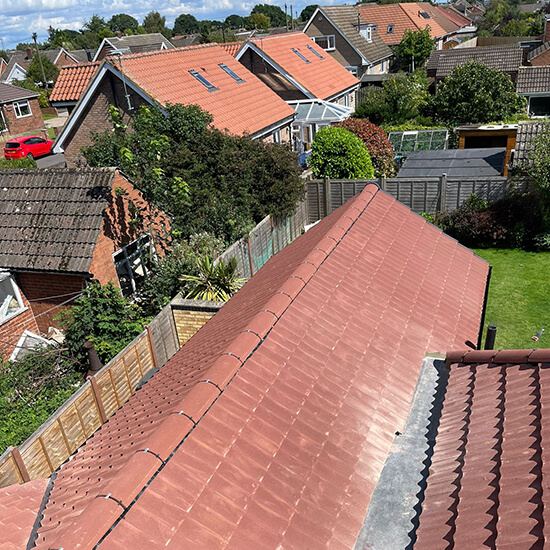 Ariel view of a new roof | Kennedy Roofing